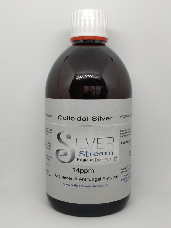 Colloidal Silver 14 ppm, (500ml Bottle) Premium Quality Colloidal Silver