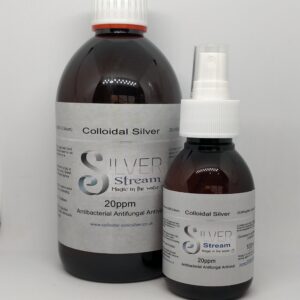 Colloidal Silver 20 ppm, ( 1 x 500ml Bottle) Plus (1 x 100ml Spray Bottle)