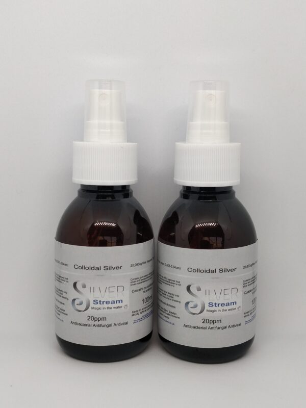 Colloidal Silver 20 ppm, ( 2 x 100ml Spray) Premium Quality Colloidal Silver