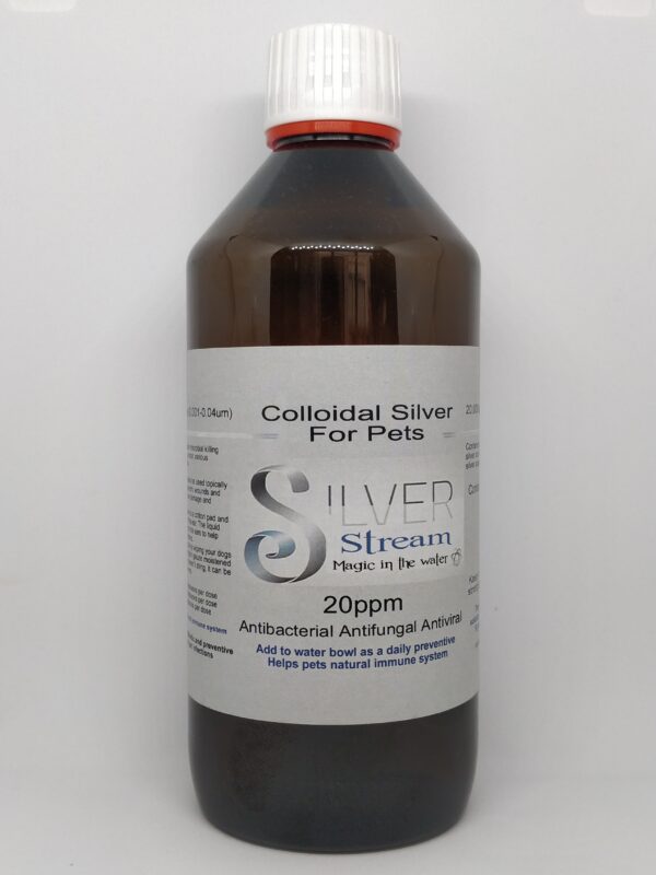 Colloidal Silver 20 ppm, (500ml Bottle) Quality Colloidal Silver for Pets